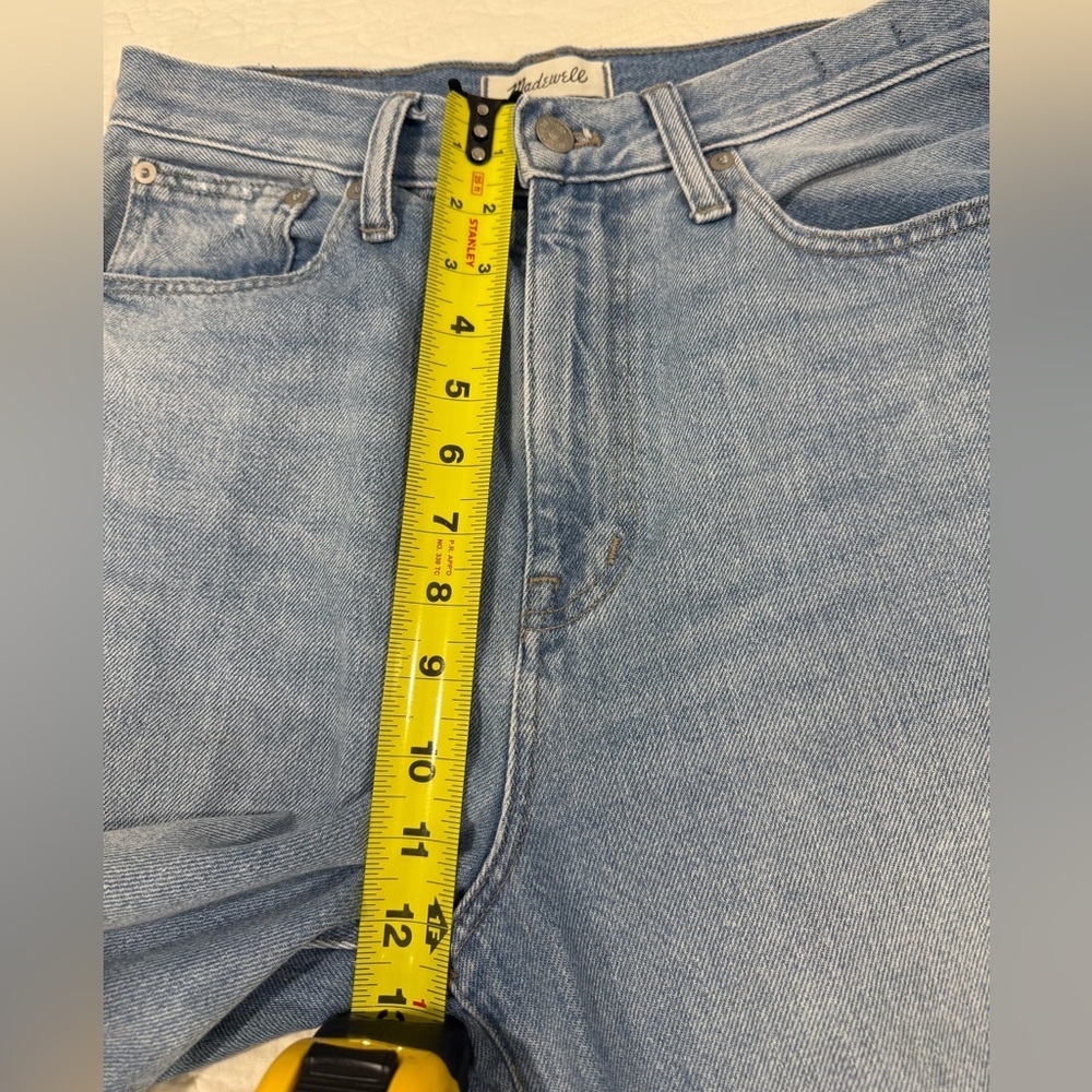 Madewell /Women’s Light Blue Distressed Straight Leg Jeans/ THE MOMJEAN /Size 27 - Picture 7 of 14